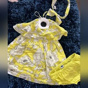 Janie and Jack matching outfit dress set bloomers headband 18-24 months poppy